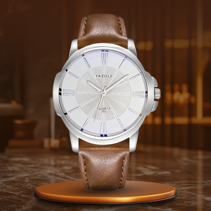 Claudio™ | Luxury Blue Glass Leather Watch