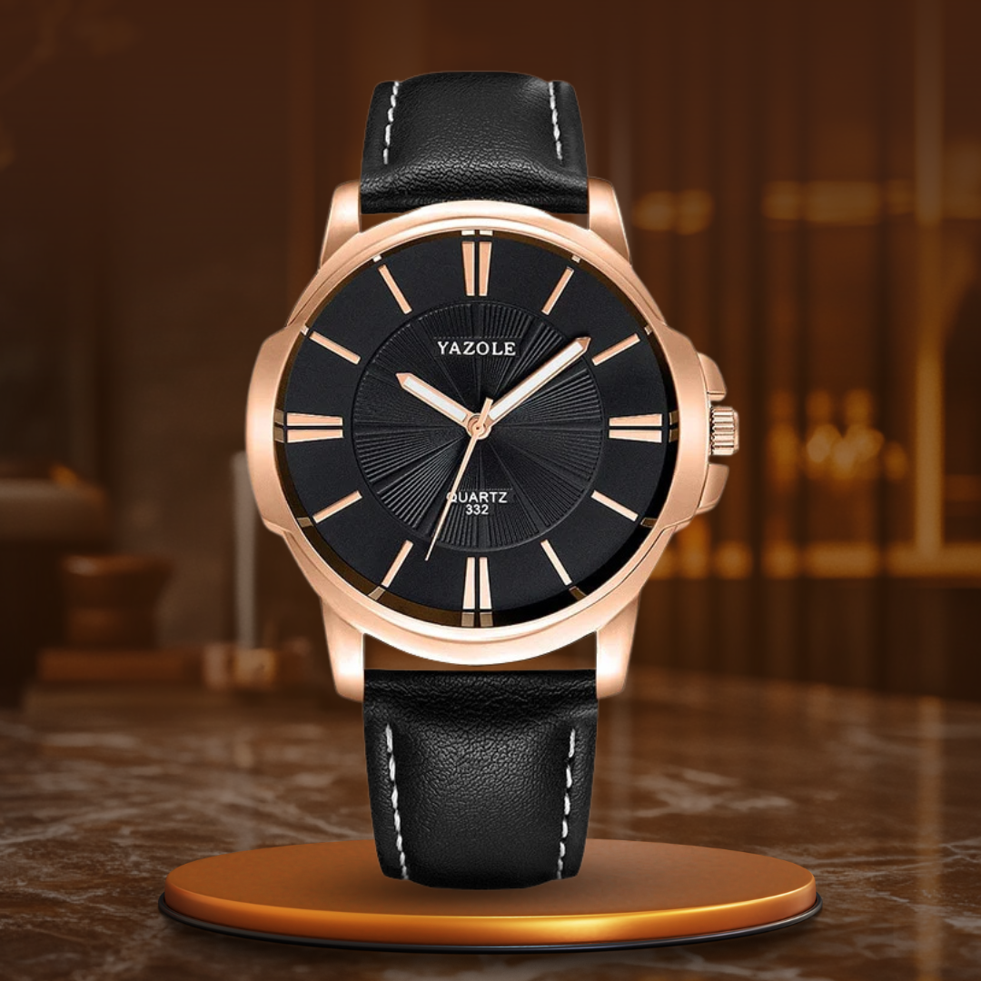 Claudio™ | Luxury Blue Glass Leather Watch