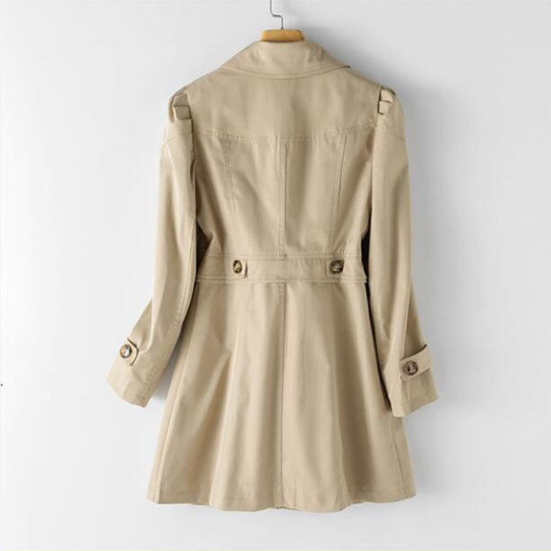 Véronique Womens Mid-Length Trench Coat with Belt