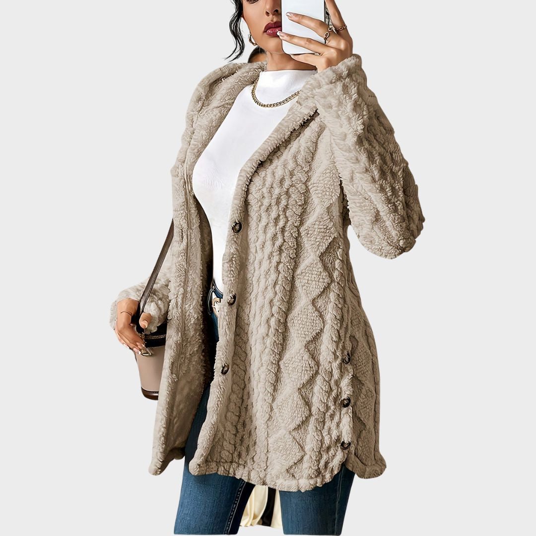 Women's Plush Hooded Cardigan, Ultra-Soft Layer | Roomy Hood, Relaxed Draped Everyday Fit | 8 Colorways | S–2XL