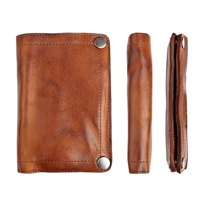 Tyson™ | Vintage Vegetable-Tanned Leather Wallet – Zipper Multi-Card