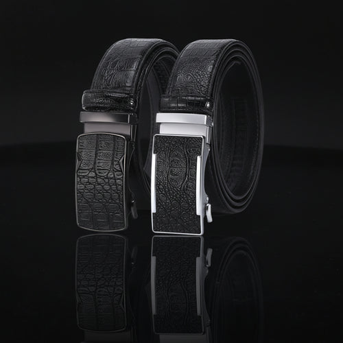 Savio™ | Men’s Crocodile Pattern Leather Belt – Automatic Buckle