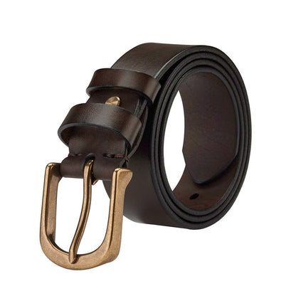 Ernest™ | Handmade Cowhide Leather Belt – Retro Casual Style