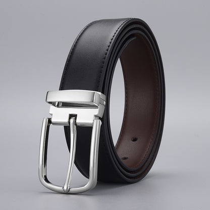 Kyron™ | Men’s Two-Layer Cowhide Leather Belt – Pin Buckle