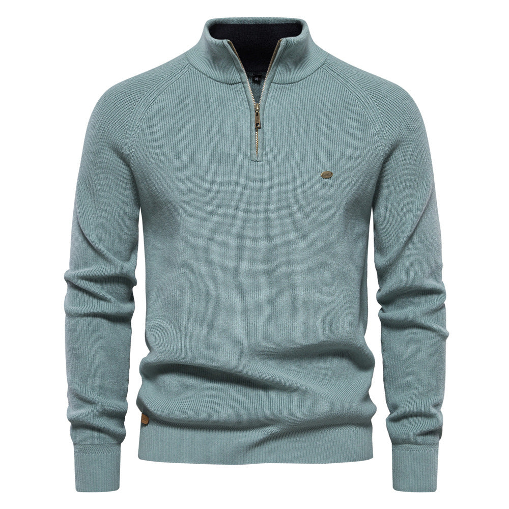 Noah Mens Half Zip Up Sweater, Silky Soft Inside in Green
