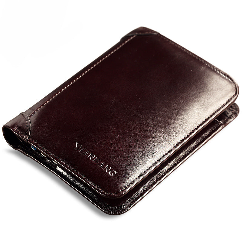 Allen™ | RFID Tri-Fold Cowhide Leather Men's Wallet