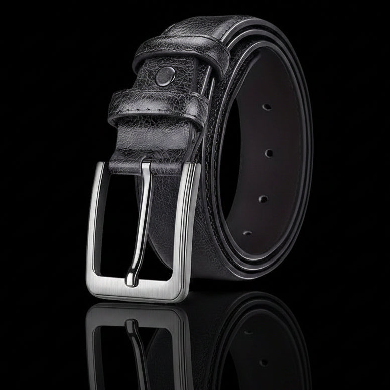 Khalil™ | Leather Belt – Classic Pin Buckle Business Style