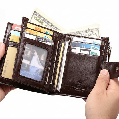 John™ | Cowhide Leather Multi-Function Card Holder Wallet