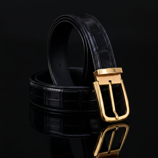 Fabien™ | Crocodile Leather Belt – 3.5CM Stainless Steel Pin Buckle
