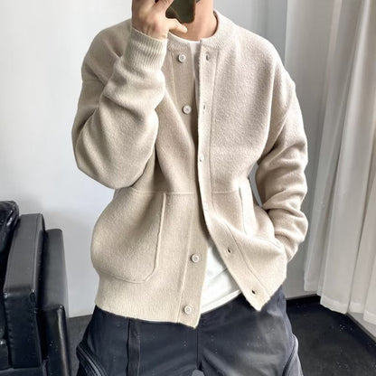 Nathaniel – Casual Knit Button Cardigan for Men