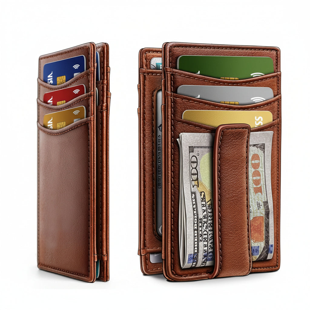 Nash™ | Minimalist Magnetic Wallet for Men – Card Holder & Money Clip