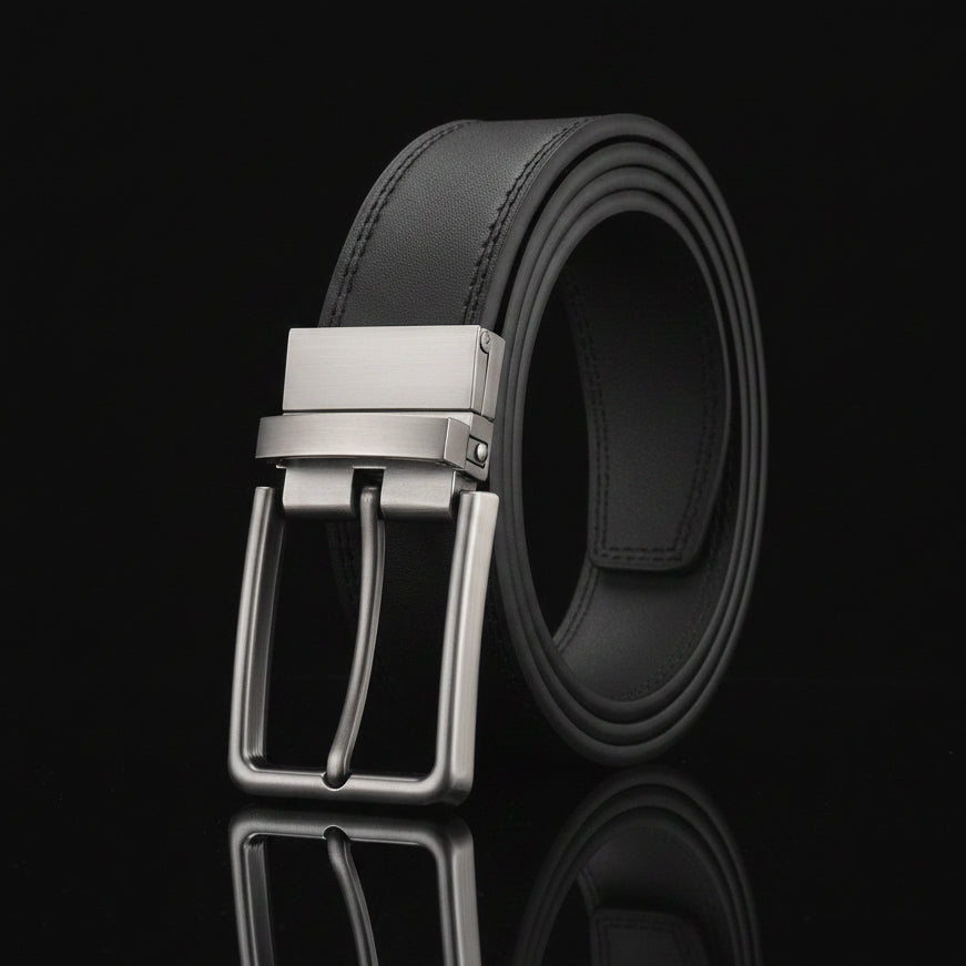 Kirk™ | Men’s Reversible Cowhide Leather Belt – Swivel Buckle