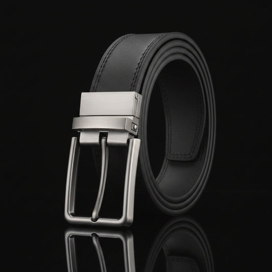 Kirk™ | Men’s Reversible Cowhide Leather Belt – Swivel Buckle