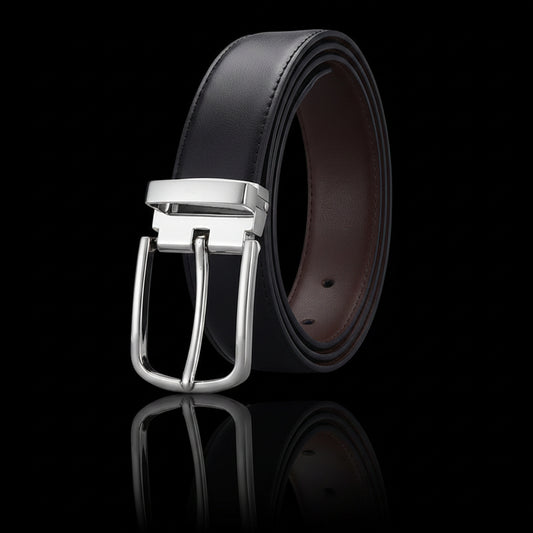 Kyron™ | Men’s Two-Layer Cowhide Leather Belt – Pin Buckle