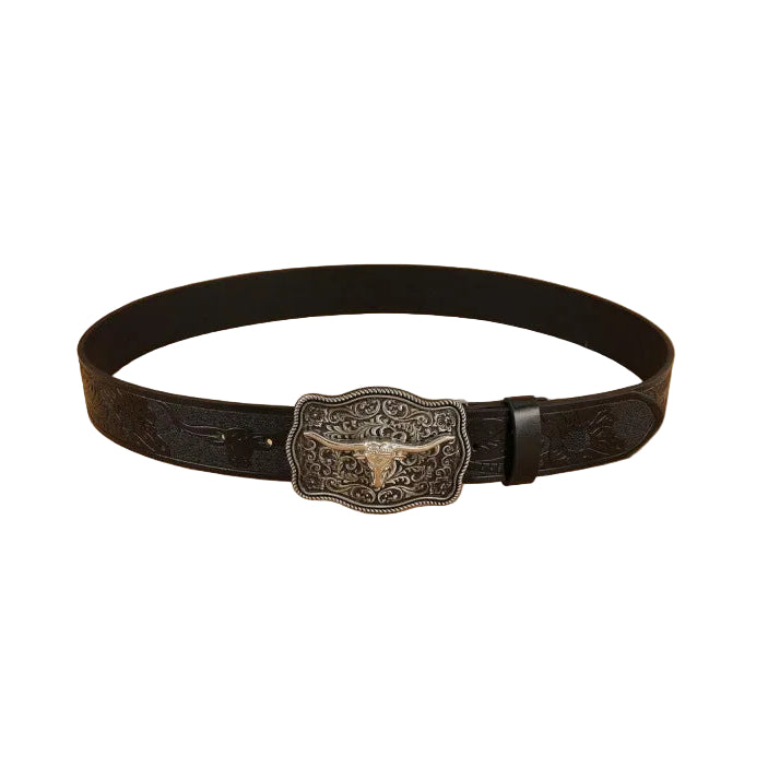 Cullen™ | Western Cowboy PU Leather Belt with Horse Buckle