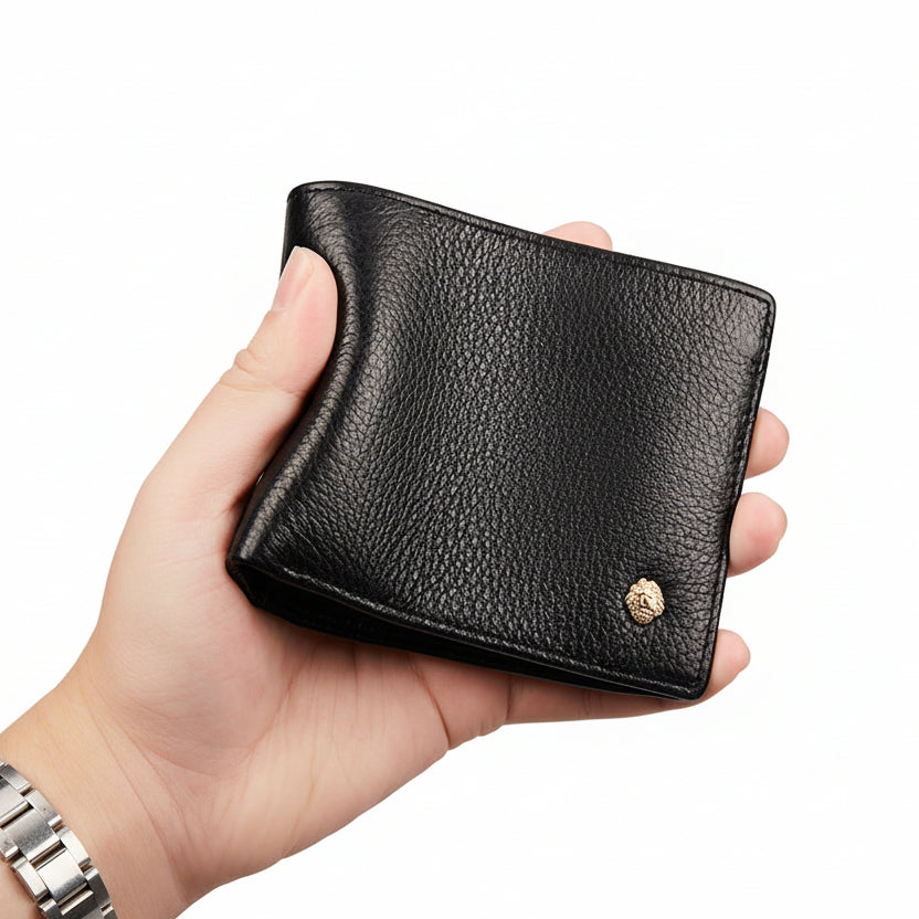 Adrian™ | Simple Cowhide Leather Zipper Wallet