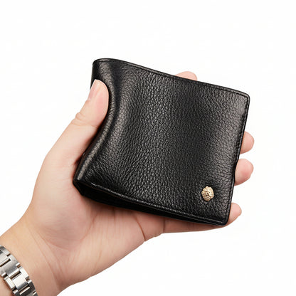 Adrian™ | Simple Cowhide Leather Zipper Wallet