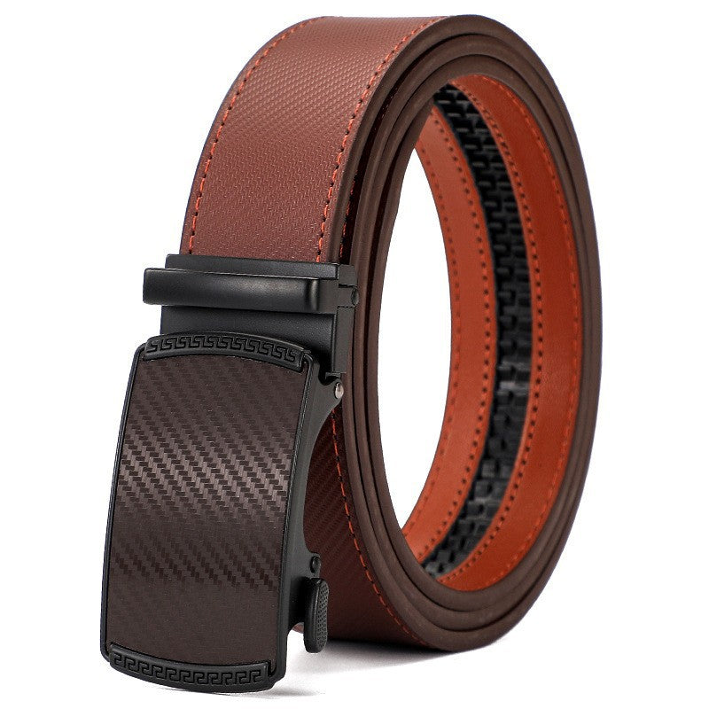 Dani™ | Men’s Two-Layer Leather Belt – Automatic Buckle Zinc Alloy