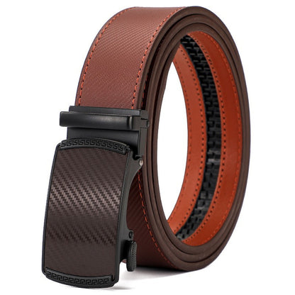 Dani™ | Men’s Two-Layer Leather Belt – Automatic Buckle Zinc Alloy