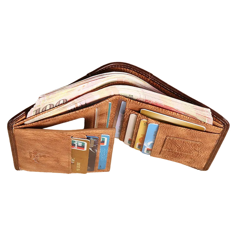Hugo™ | Natural Tanned RFID Leather Wallet
