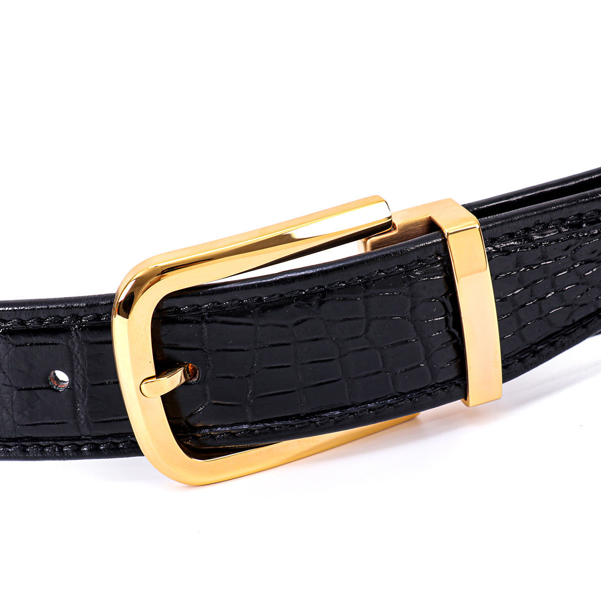 Fabien™ | Crocodile Leather Belt – 3.5CM Stainless Steel Pin Buckle