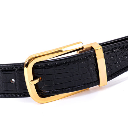 Fabien™ | Crocodile Leather Belt – 3.5CM Stainless Steel Pin Buckle
