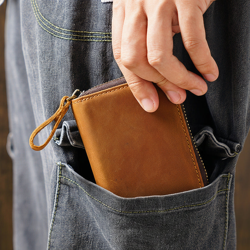 Yale™ | Genuine Leather RFID Card Holder With Coin Pocket