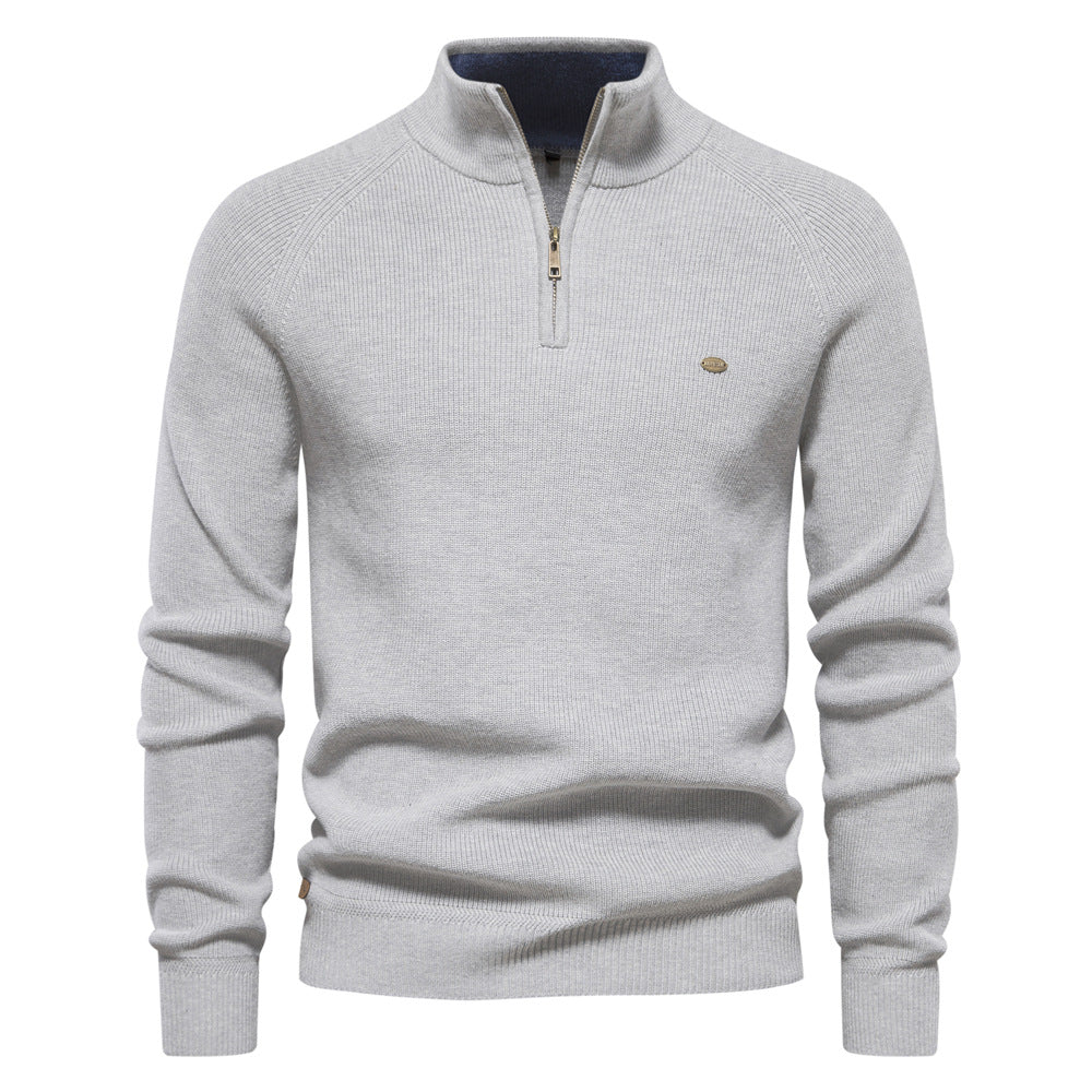 Noah Mens Half Zip Up Sweater, Silky Soft Inside in Gray