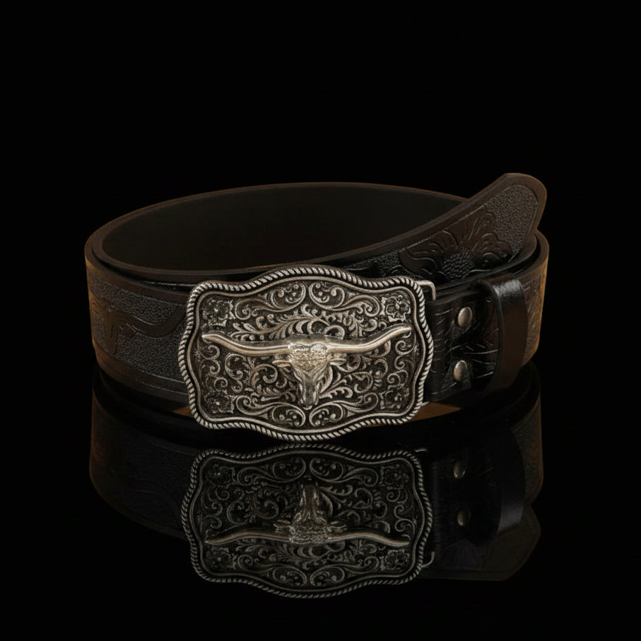 Cullen™ | Western Cowboy PU Leather Belt with Horse Buckle