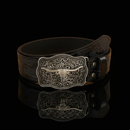 Cullen™ | Western Cowboy PU Leather Belt with Horse Buckle