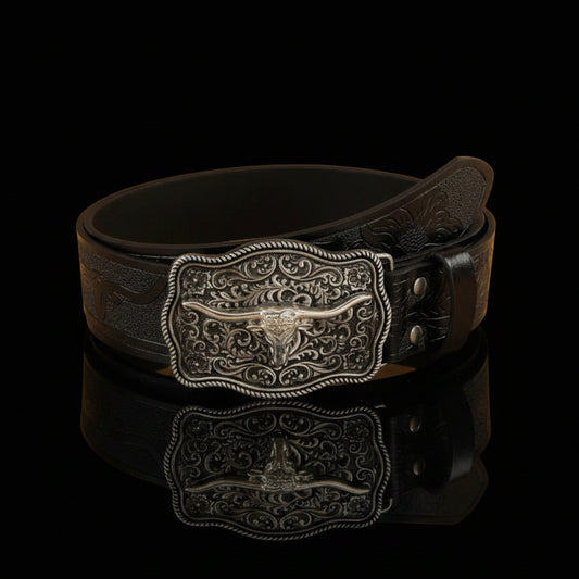 Cullen™ | Western Cowboy PU Leather Belt with Horse Buckle
