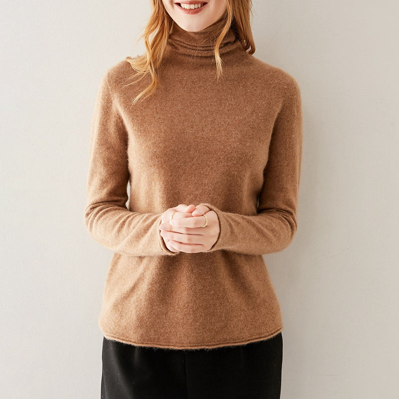 Victoria Womens Cashmere Blend Turtleneck Sweater, Slim Fit