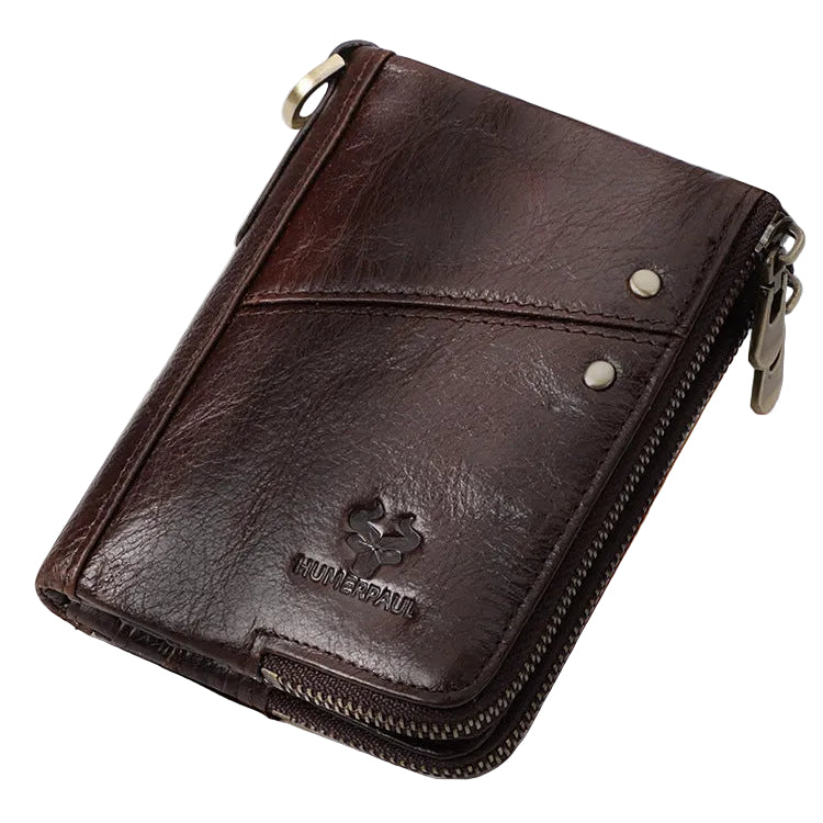 Ryder™ | RFID Double Zipper Leather Wallet