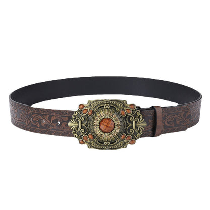 Euan™ | Men’s Retro Embossed PU Leather Belt – Ethnic Style