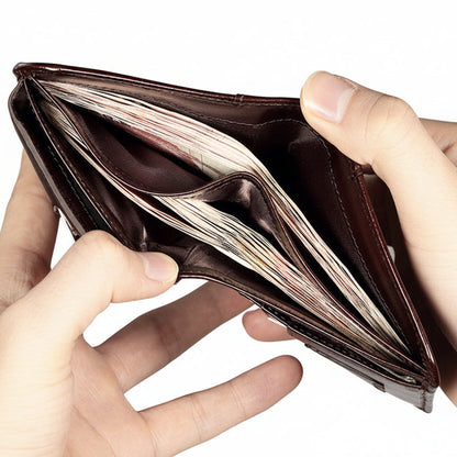 Allen™ | RFID Tri-Fold Cowhide Leather Men's Wallet