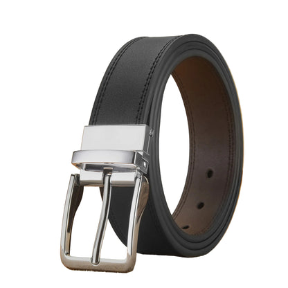 Kirk™ | Men’s Reversible Cowhide Leather Belt – Swivel Buckle