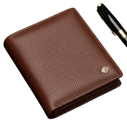 Adrian™ | Simple Cowhide Leather Zipper Wallet