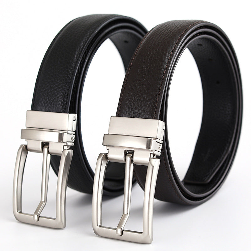 Arvid™ | Men’s Reversible Genuine Leather Belt with Rotating Pin Buckle