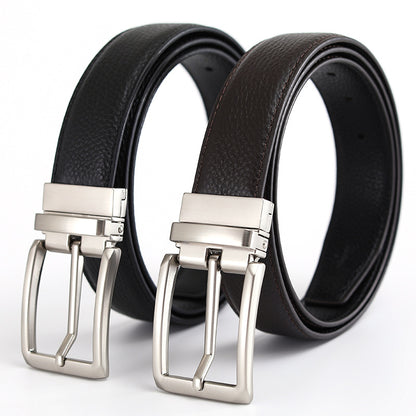 Arvid™ | Men’s Reversible Genuine Leather Belt with Rotating Pin Buckle