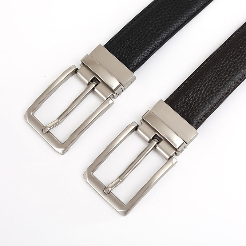 Arvid™ | Men’s Reversible Genuine Leather Belt with Rotating Pin Buckle