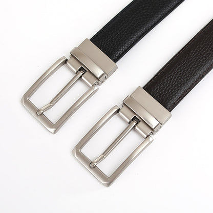 Arvid™ | Men’s Reversible Genuine Leather Belt with Rotating Pin Buckle