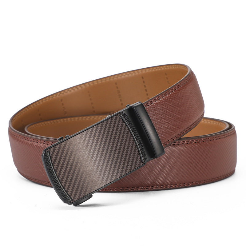 Dani™ | Men’s Two-Layer Leather Belt – Automatic Buckle Zinc Alloy