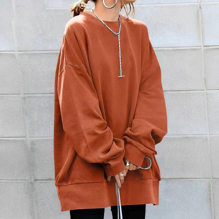 Alice Womens Oversized Tunic Sweater in Orange