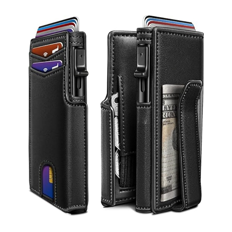 Jace™ | Ultra-Thin RFID Men's Wallet – Magnetic Flip with AirTag Slot