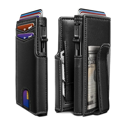 Jace™ | Ultra-Thin RFID Men's Wallet – Magnetic Flip with AirTag Slot