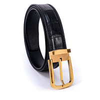 Gold buckle black belt
