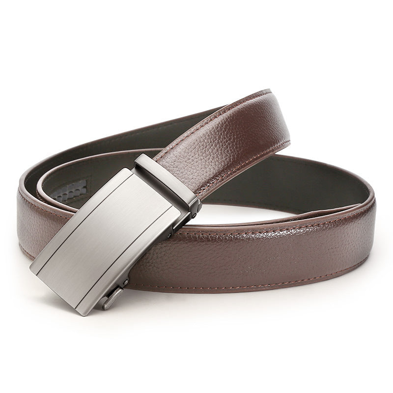 Reece™ | Men’s Cowhide Leather Belt – Automatic Buckle Business Style