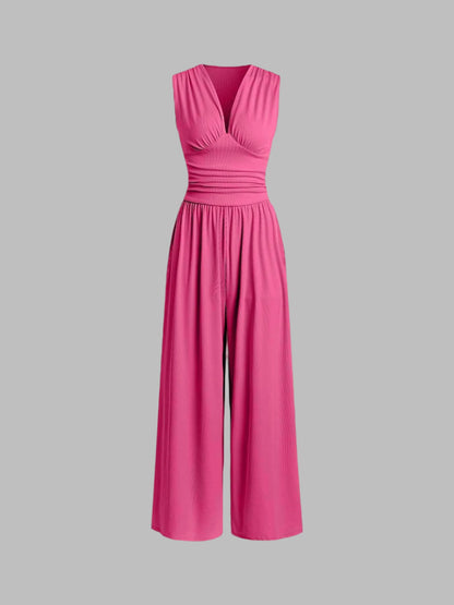 Charity™ | Elegant Sleeveless Wide-Leg Jumpsuit