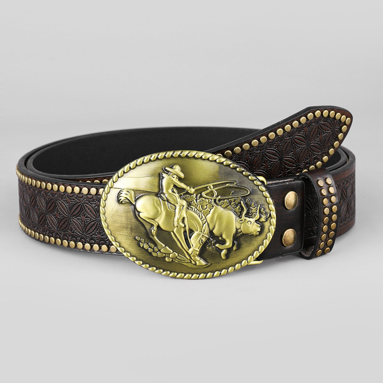 Anders™ | Vintage Western Studded Denim Leather Belt for Men
