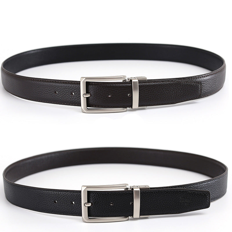 Arvid™ | Men’s Reversible Genuine Leather Belt with Rotating Pin Buckle